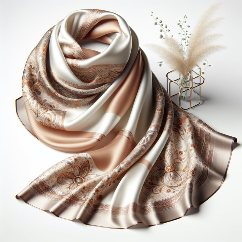 روسری ابریشمی طرح دار